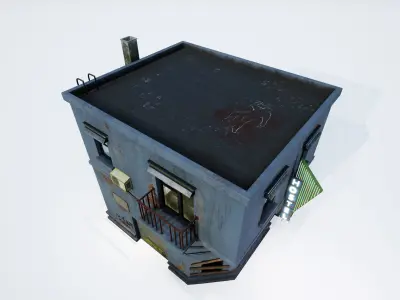 Urban House Low-poly 3D model