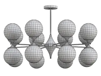 mimosa-a3649pl-16pb modern chandelier with balls and gold acc... 3D model