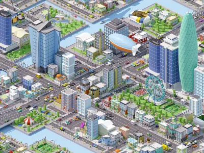 City Pack Low-poly 3D model