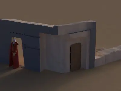 Set 1 Cantina main Entrance Outside 1-18 scale Kenner Hasbro 3D print model