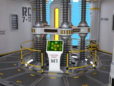 Nuclear Reactor Sci-Fi Low-poly 3D model
