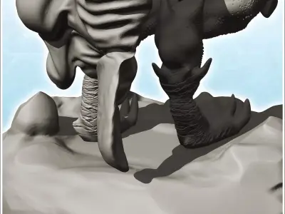 Screaming evil lord in full armor with pincer arms 11 - Medieval 3D print model