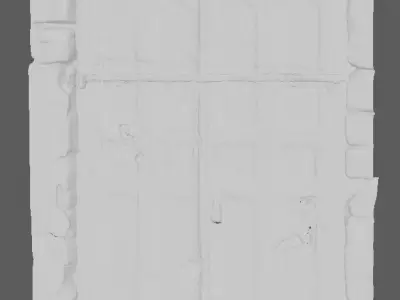 Ancient Indian wooden door with different type of lock security 3D model