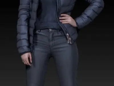Woman street style 84 Low-poly 3D model