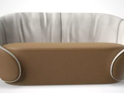 Sofa- Tonin Casa MAMA Suede sofa Low-poly 3D model