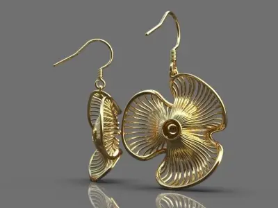 Flower earrings 3D print model