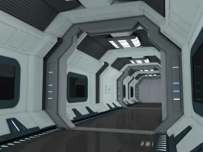 SciFi Spaceship Corridor 7  3D model