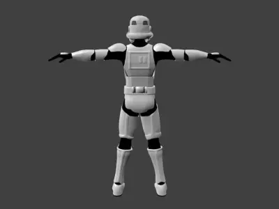 Stormtrooper - Video Game Animation Model Low-poly 3D model
