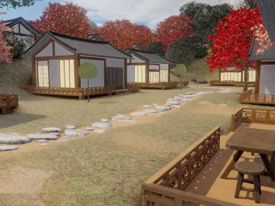 Autumn Village Retreat 3D model