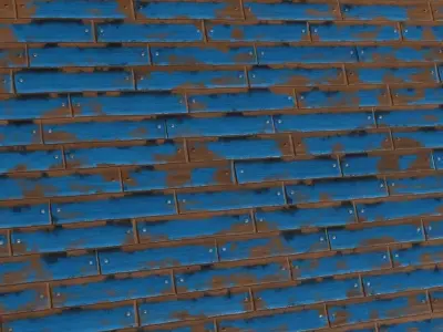 Distressed Painted Blue Wood Texture