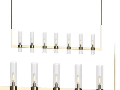 RESTORATION HARDWARE RAVELLE LINEAR CHANDELIER Polished Nickel 3D model