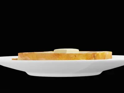 Cinnamon Bread Plate Low-poly 3D model