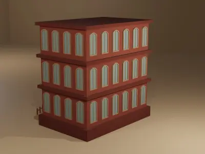 Low Poly Building Low-poly 3D model 2