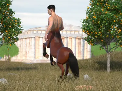  Male Centaur Action Pose Fur 