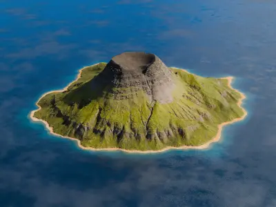 Island Volcano 3 3D model
