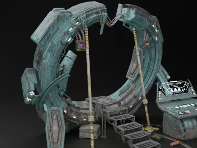 Sci-fi portal Low-poly 3D model