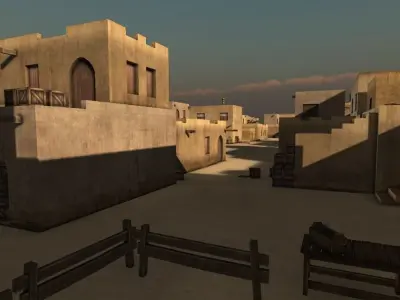 Arabic city streets Low-poly 3D model