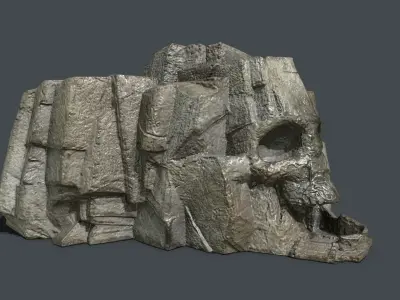Skull Rock Low-poly 3D model 12