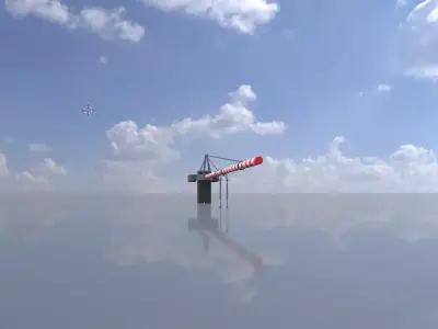 Railway Crossing Barrier 8 m closed Low-poly 3D model