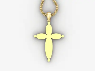 Light Gold 18K Cross Pendant 1CP078 3D print model