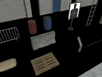 Lowpoly FPS Modular Map Kit Low-poly 3D model