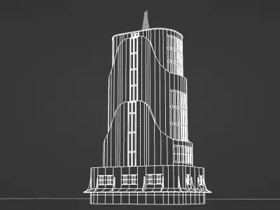 Futuristic City Building 7 Low-poly 3D model