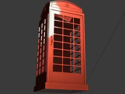 phone booth 3d model Low-poly 3D model
