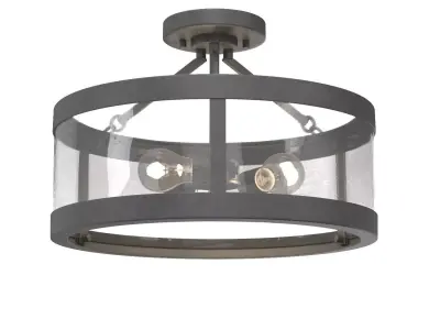 Gresham Collection Three-Light Semi-Flush Convertible 3D model
