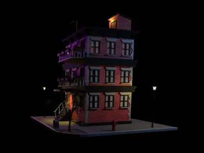 New York Apartment Low-poly 3D model