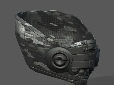 Gas mask respirator scifi futuristic 3d  Low-poly 3D model