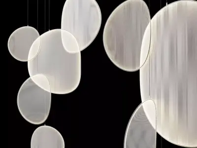 iiii 09 led fabric pendant lamp Low-poly 3D model