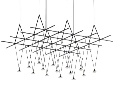 Suspenders Gridscape LED Downlight Cones Pendant Light 3D model