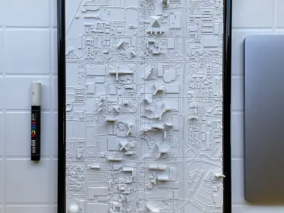 3D Las Vegas 3D Map City Art Landmark Las Vegas Skyline 3D print model