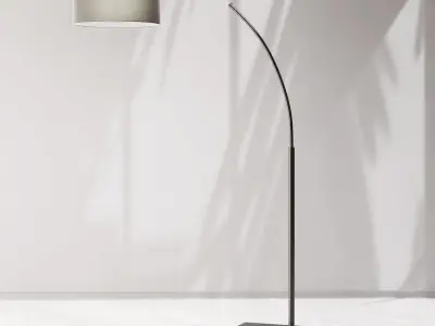 Crate and Barrel Dexter Arc Floor Lamp Grey Shade 3D model