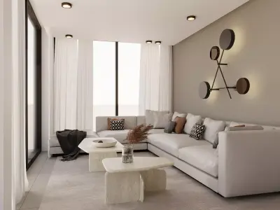 Modern Outdoor Living Space Scene for Cinema 4D 3D model