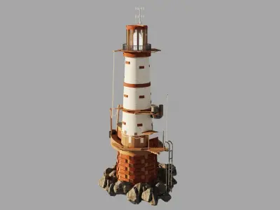 Lighthouse beacon pharos 3D model