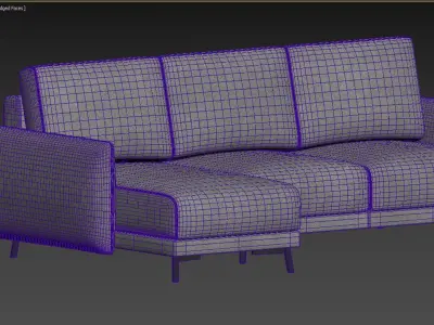 SOFA HARPER LEFT NATURAL 3D model