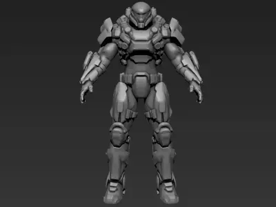 Sci-Fi Military Armour Basemesh 003 3D model