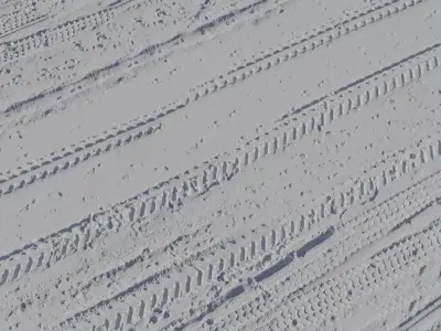 Vehicle Tire Tracks on Wet Dirt  Texture