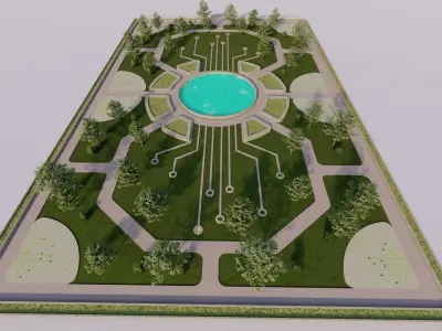 park-public park-Private Park Landscape 3D model