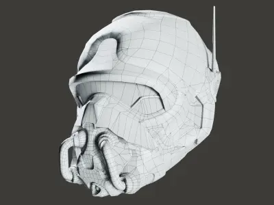SciFi Helmet ver3 Low-poly 3D model