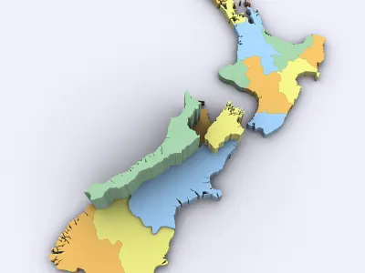 Map of New Zealand 3D model