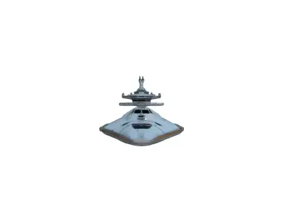 SciFi Cruiser Interstellar Warship Model Low-poly 3D model