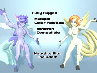 Acheron Pegasus Nude Low-poly 3D model