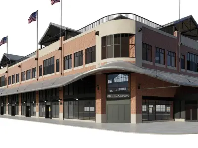 Fulton Market NYC building 3D model