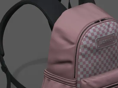 Backpack Camping bag baggage Color 3d low poly  Low-poly 3D model