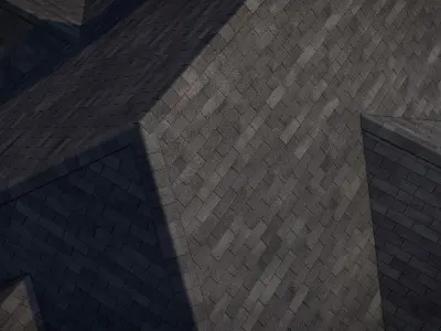 RailClone Preset of 3-tab Asphalt Roof Shingles for 3dsmax V-Ray 3D model