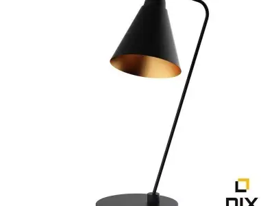 Black Table Lamp with Copper Interior 3D model
