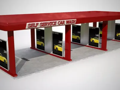 Self-Service Car Wash 3D model
