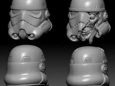 Storm Trooper helmet 3d STL files bundle 3D print model